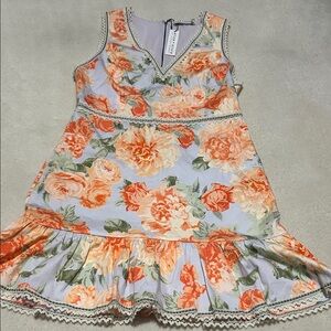 Alice+Olivia Garden Dusty Orchids Cotton Dress size 10 NWT